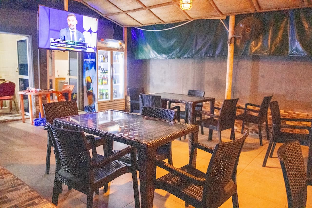 Bush Bar seating at night