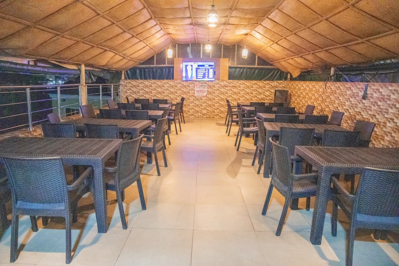 Bush Bar dining area at night