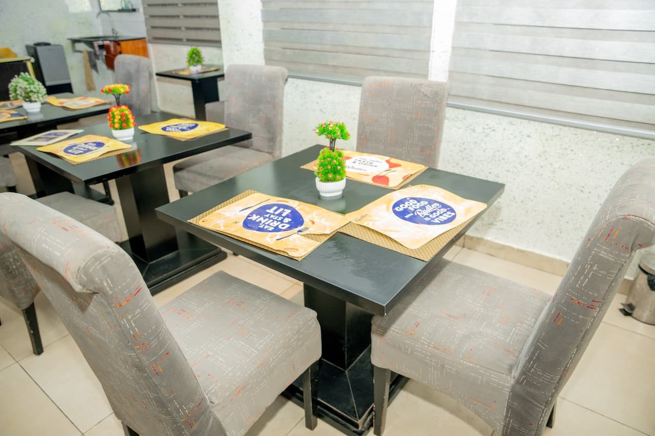 Restaurant table setting at Hotel 69 Palms